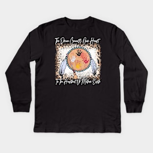 The Drum Connects Our Heart To The Heartbeat Of Mother Earth Kawaii Kids Long Sleeve T-Shirt